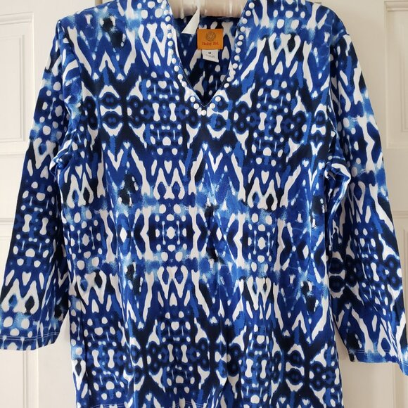 Blue batik top - Picture 1 of 2